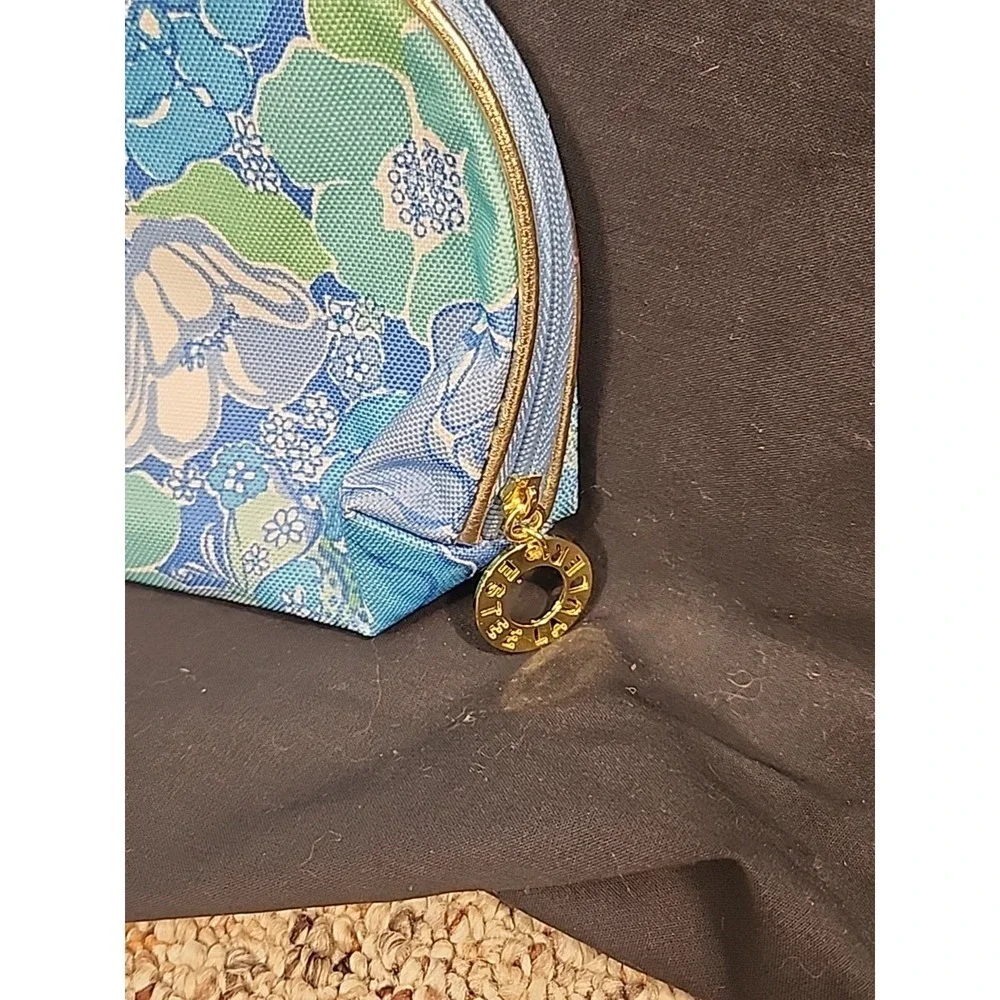 *‎ LILLY PULITZER For Estee Lauder -BLUE -Cosmetic -Makeup -Bag